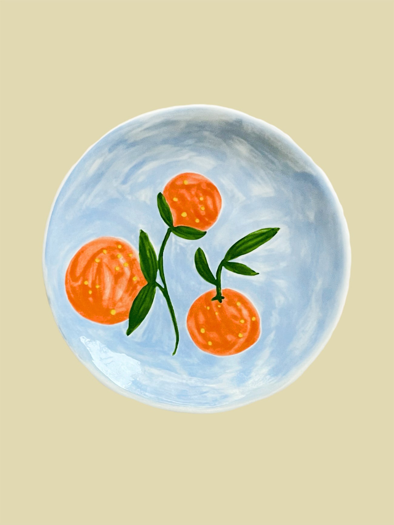 Orange Plate Light Blue 16cm