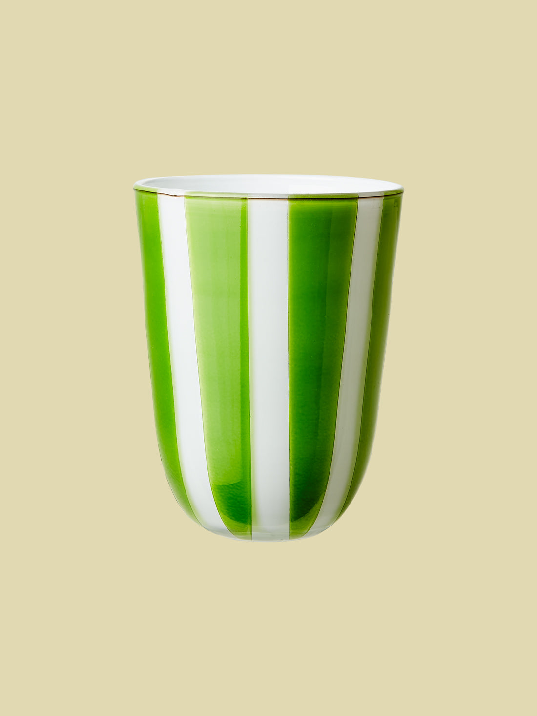 Bonbon Stripe Candle Cup Green 11cm