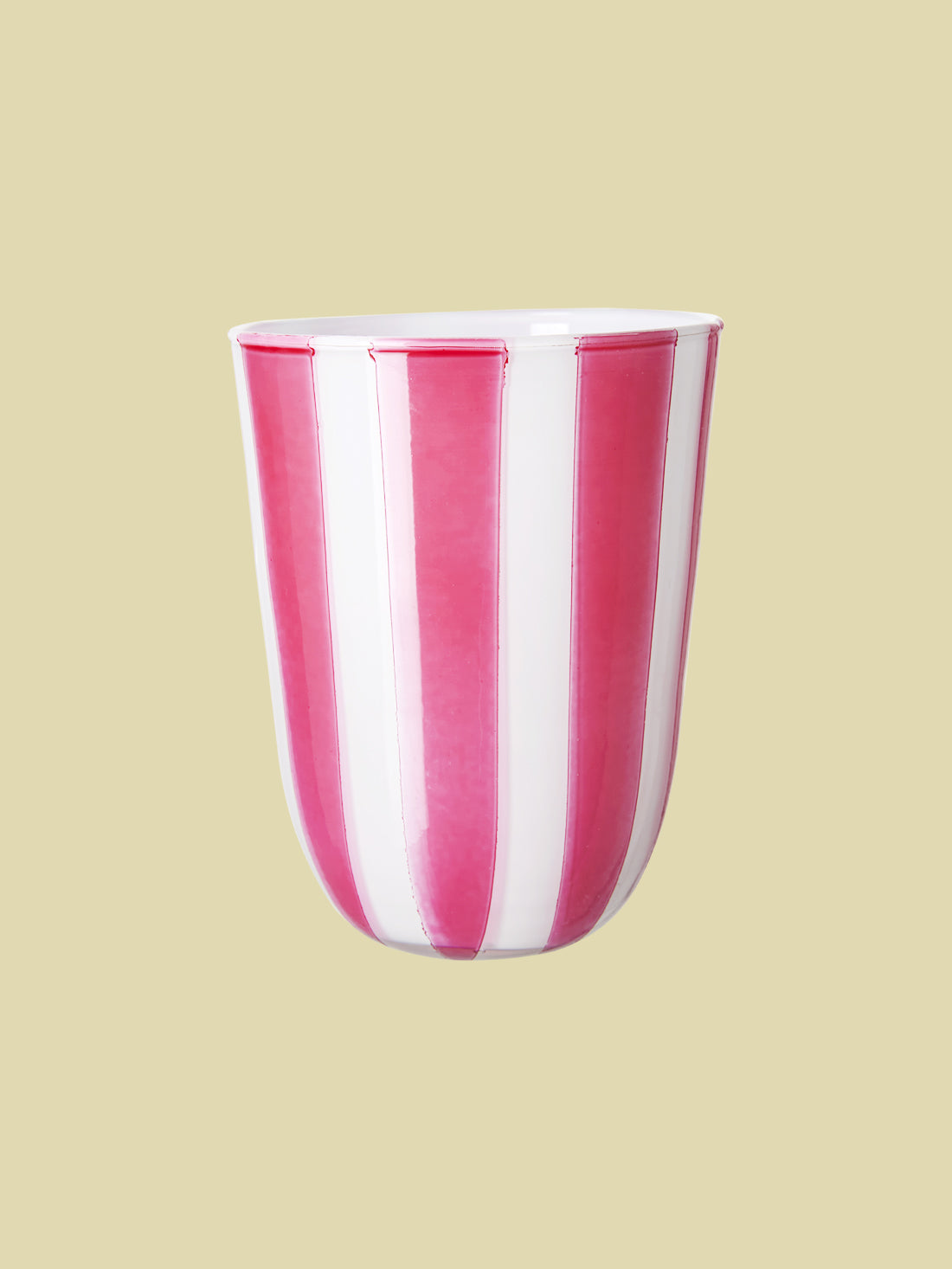 Bonbon Stripe Candle Cup Pink 11cm