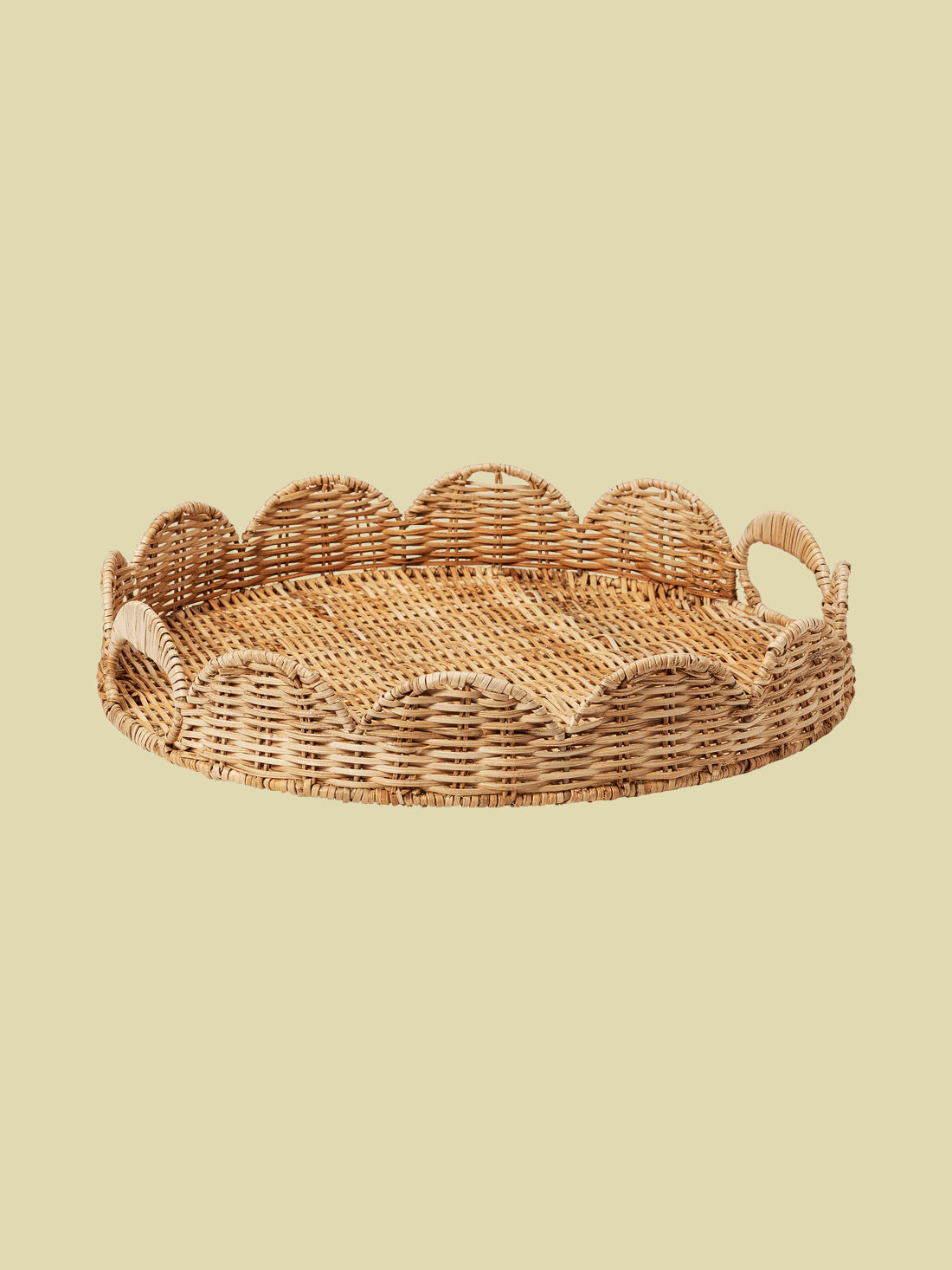 Scallop Round Rattan Tray 40cm