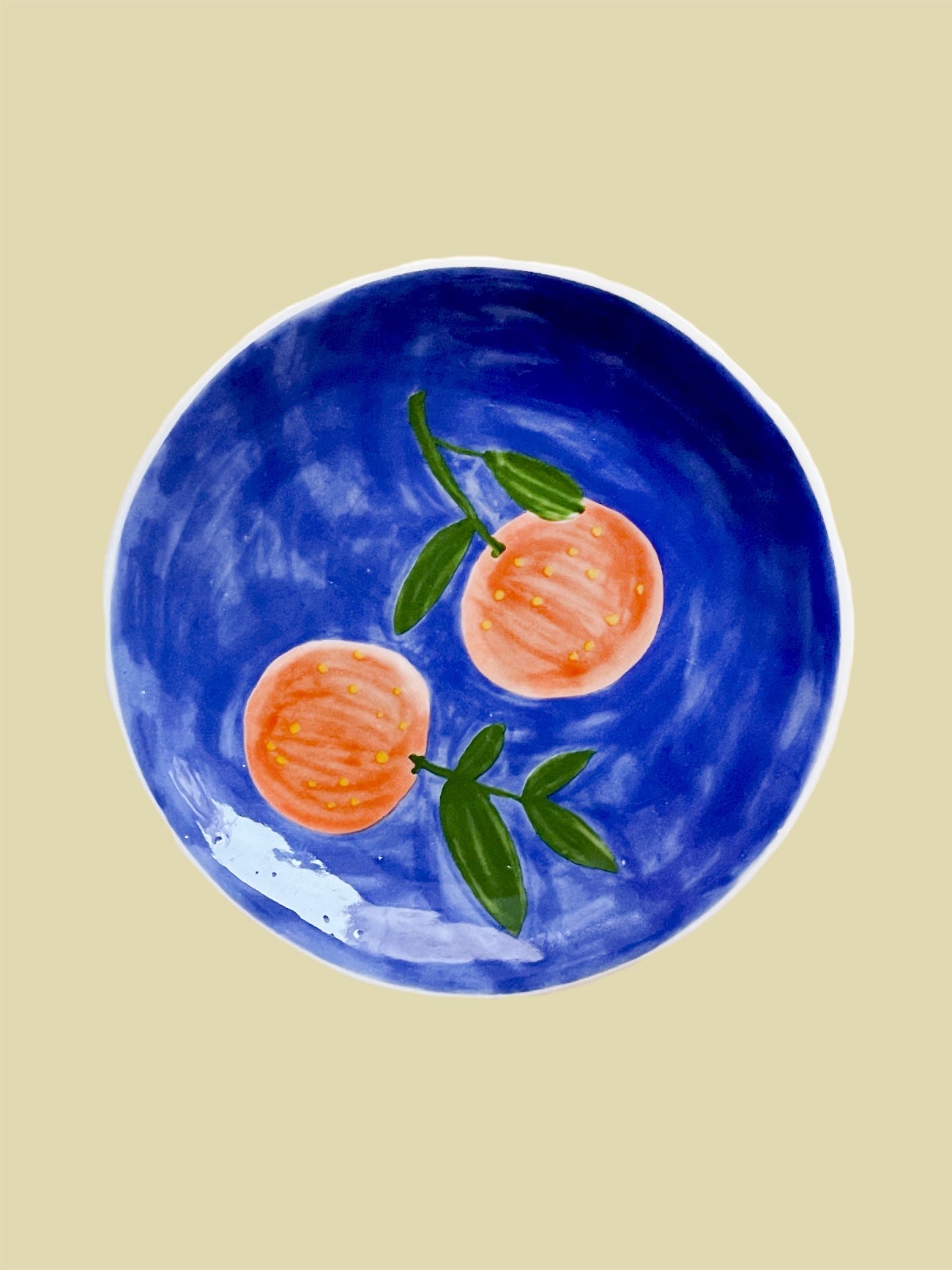Orange Plate Blue 16cm