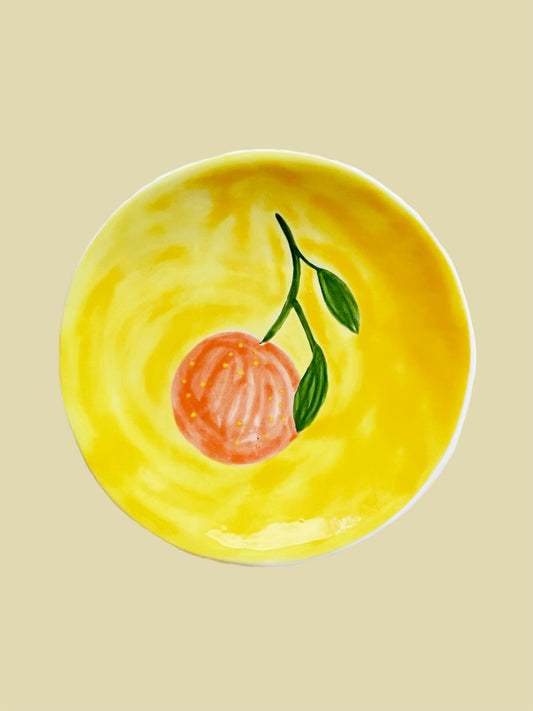 Orange Plate Yellow 16cm