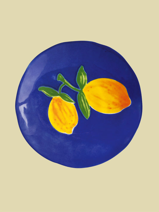 Lemon Plate Blue 16cm