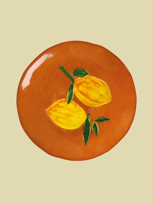Lemon Plate Brown 16cm