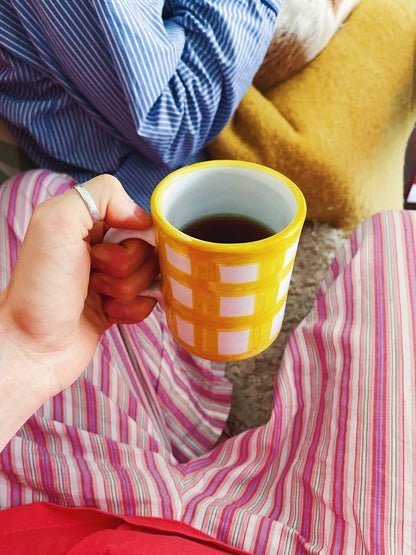 Bientôt Mug Yellow Checks 10cm