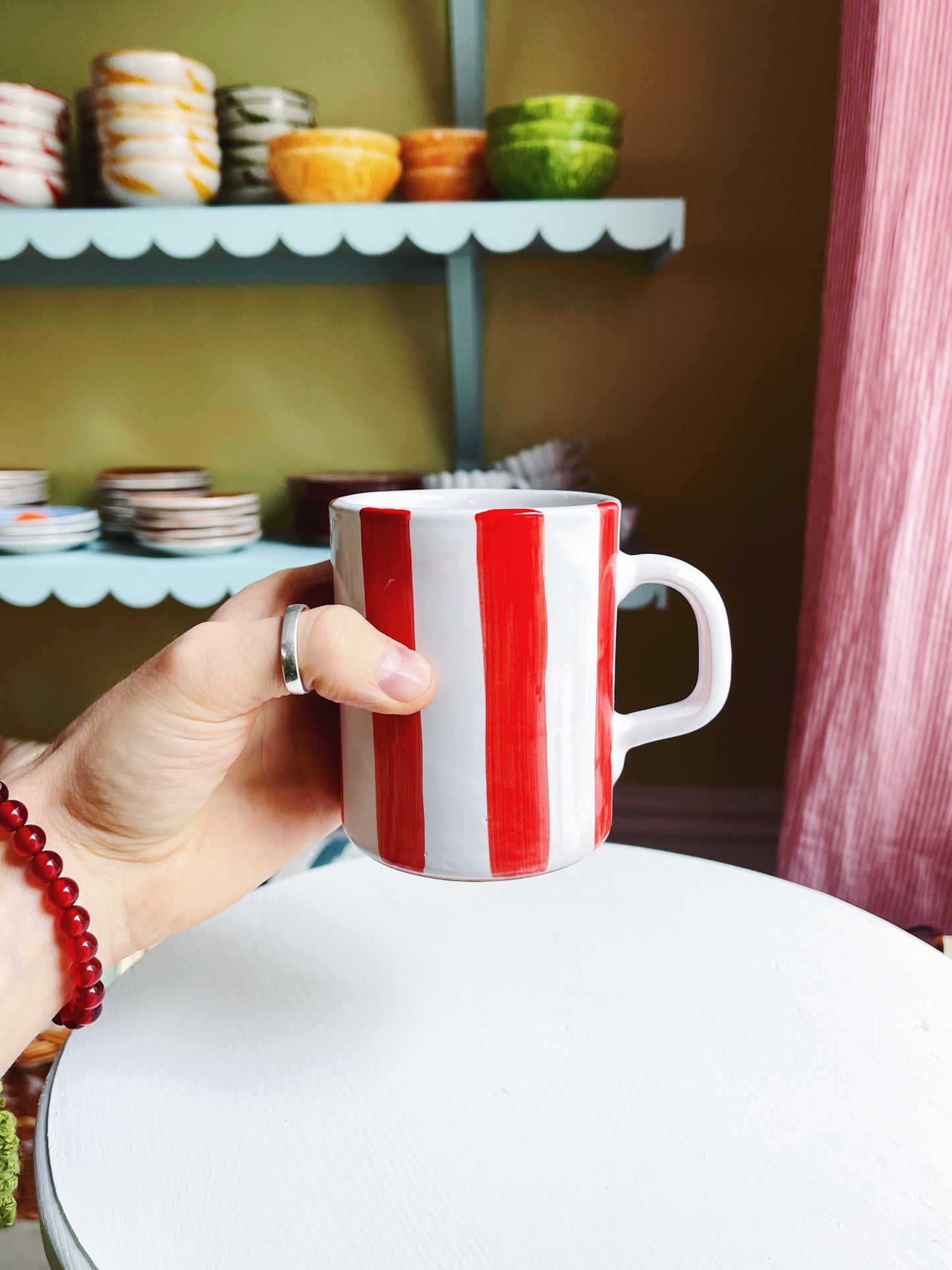 Bientôt Mug Red Stripes 10cm