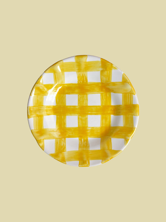 Bientôt Assiett Yellow Checks 16cm