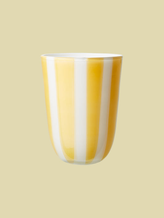 Bonbon Stripe Candle Cup Yellow 11cm