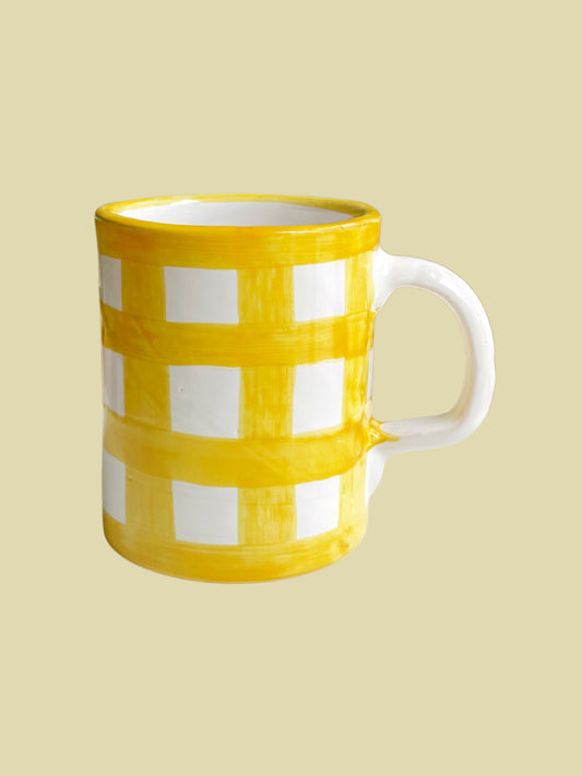 Bientôt Mug Yellow Checks 10cm