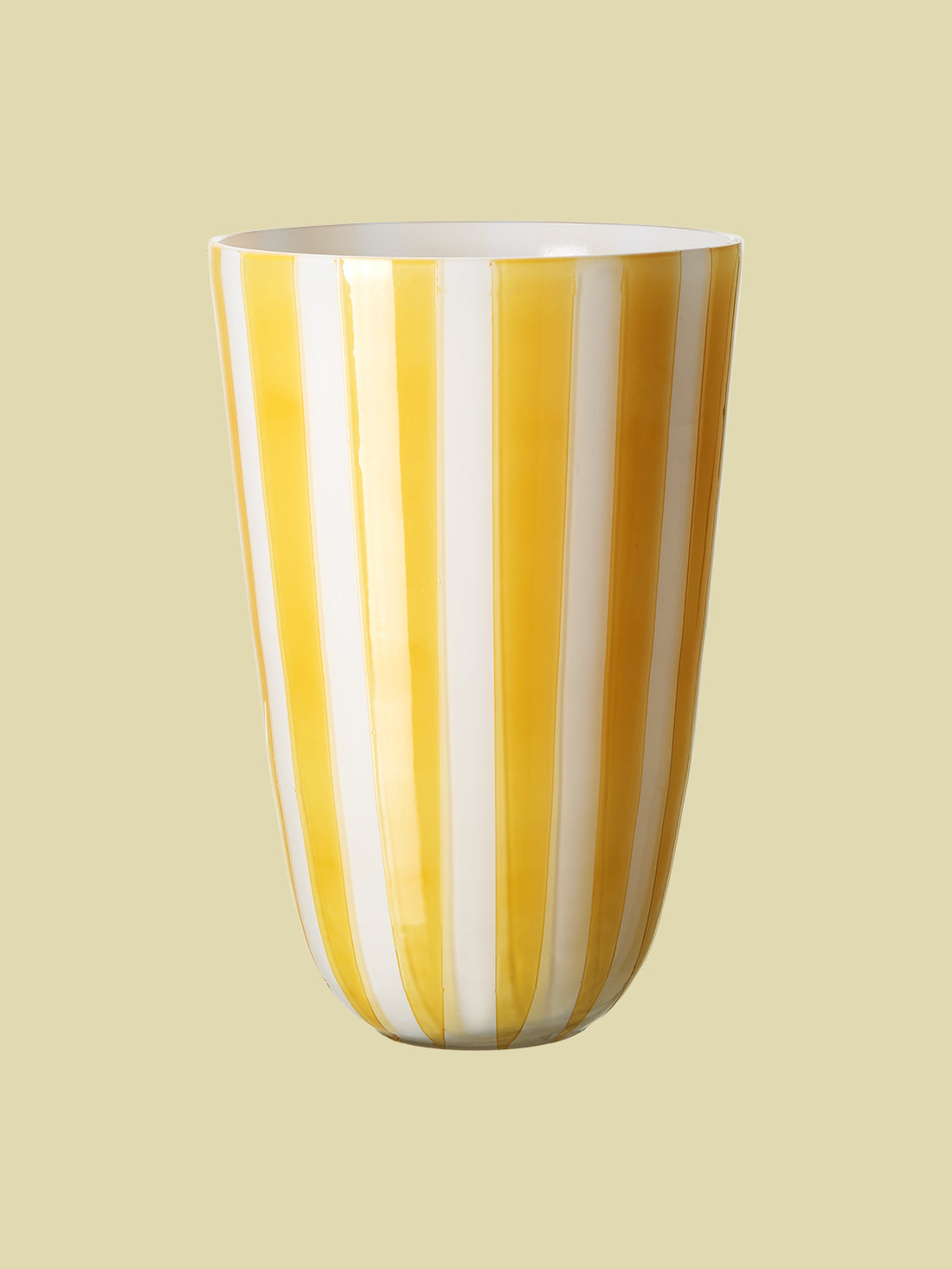 Bonbon Stripe Vase Yellow 20cm
