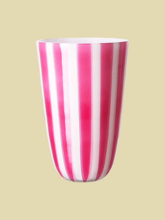 Bonbon Stripe Vase Pink 20cm