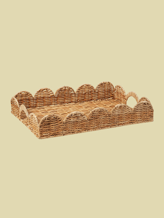 Scallop Rattan Tray 40cm