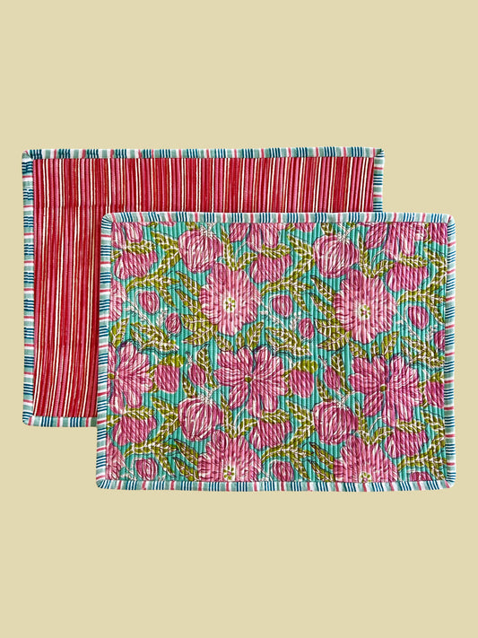 Rectangular Placemat Pink/Blue 43cm