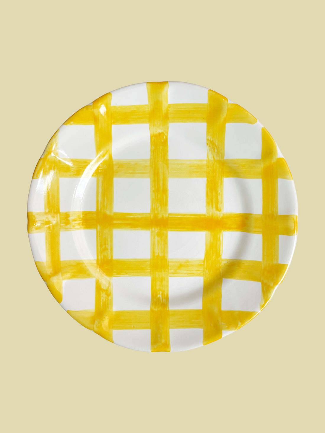 Bientôt Dinner Plate Yellow Checks 25cm