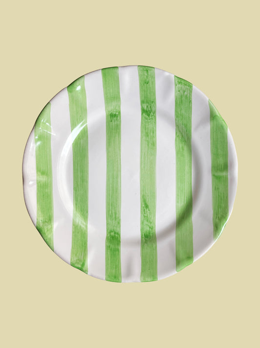 Bientôt Dinner Plate Green Stripes 25cm